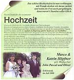 Hochzeitsfeier Höpfner